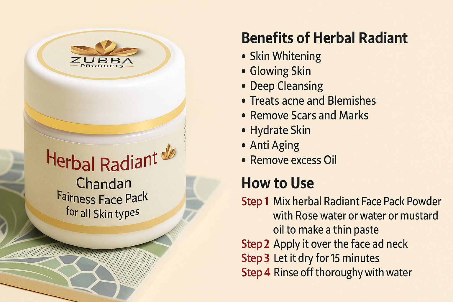Herbal raidiant chandan fairness and acne face pack